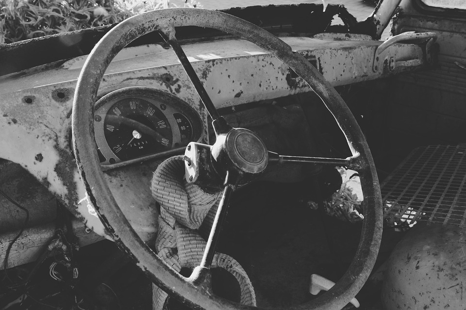 Old Broken Car Abandoned Dilapidated Oldtimer